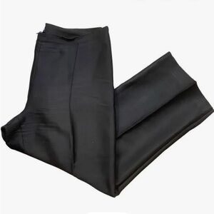Ann Taylor 100% Silk Ankle Pants Slacks Sz 4 Elegant Black Dressy Straight Leg